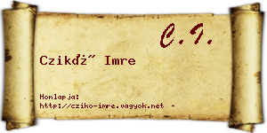 Czikó Imre névjegykártya